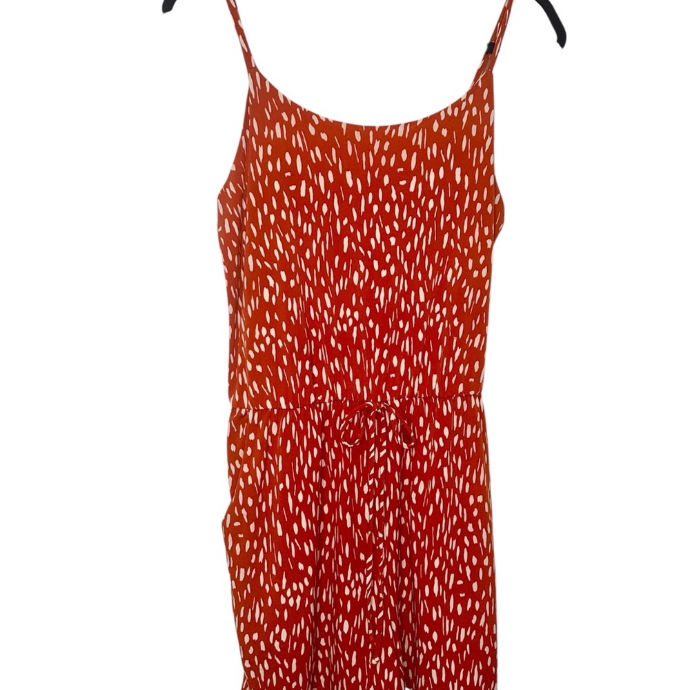 Kaileigh Burnt Orange and White Luisa Knit Romper Size Medium NWT